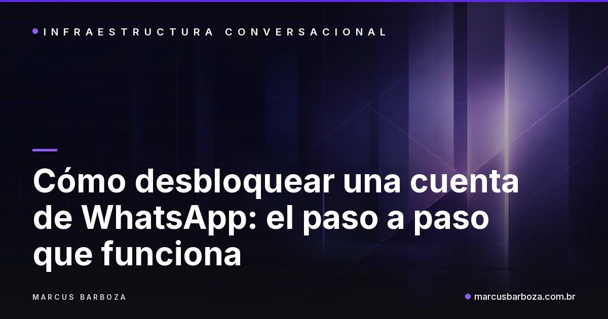 Portada de la guía sobre cómo desbloquear la cuenta de WhatsApp, con el título sobre arte abstracto en tonos púrpura e índigo.