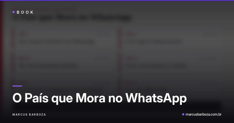 Map of the book O País que Mora no WhatsApp showing its six parts and appendices