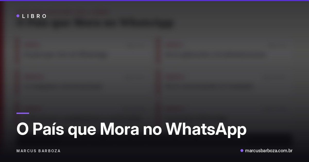 Mapa del libro O País que Mora no WhatsApp con sus seis partes y los apéndices