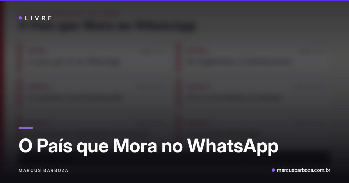 Carte du livre O País que Mora no WhatsApp avec ses six parties et les annexes