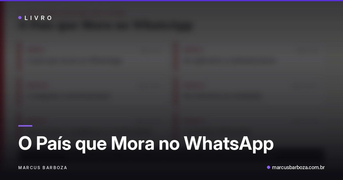 Mapa do livro O País que Mora no WhatsApp com as seis partes e os apêndices