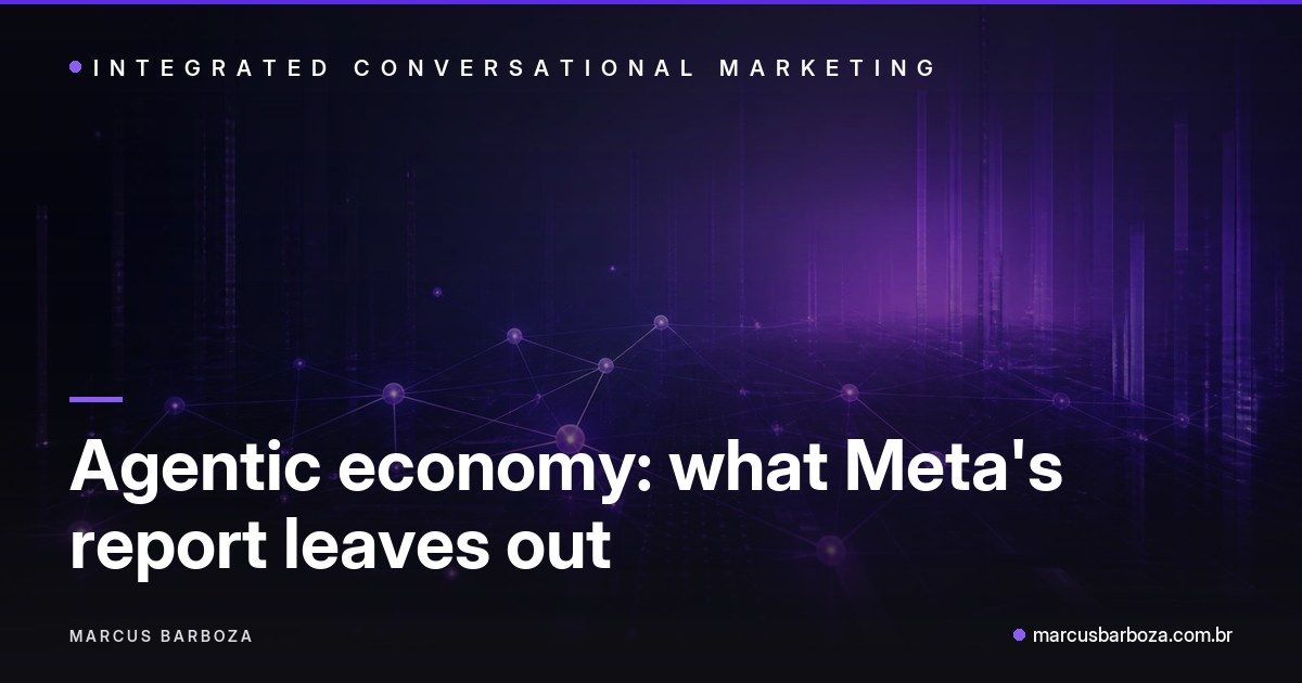 Editorial cover of the article on the agentic economy and the 2026 Meta report
